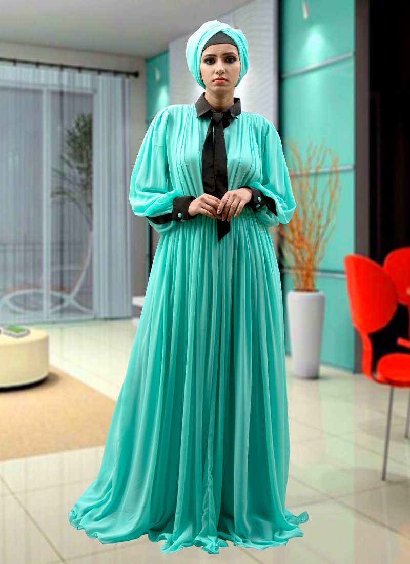 green emerald velvet dress LM001 Muslim Dress by LumosModesty