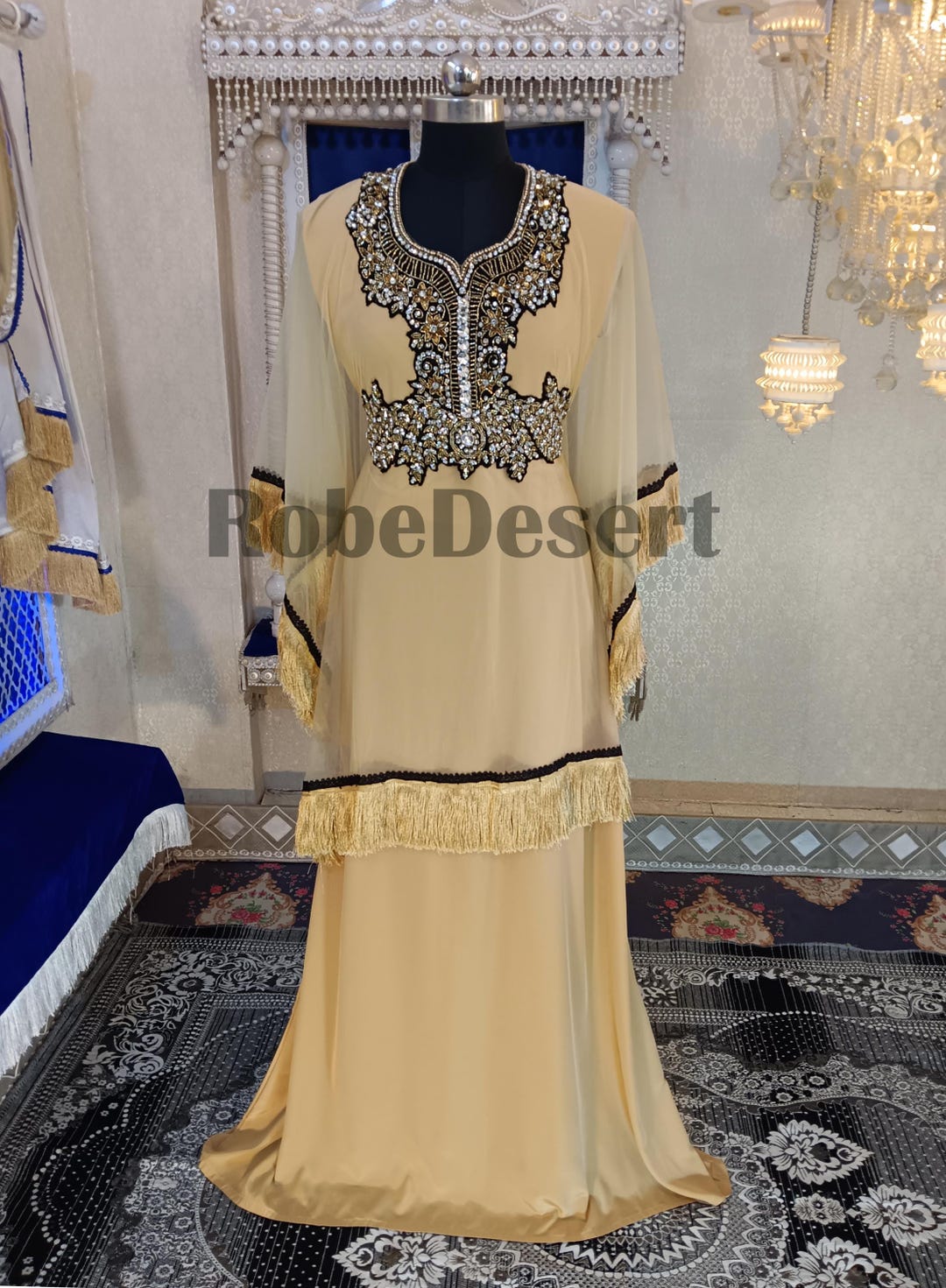 DIRA INDIAN KAFTAN IN BEIGE main image 0