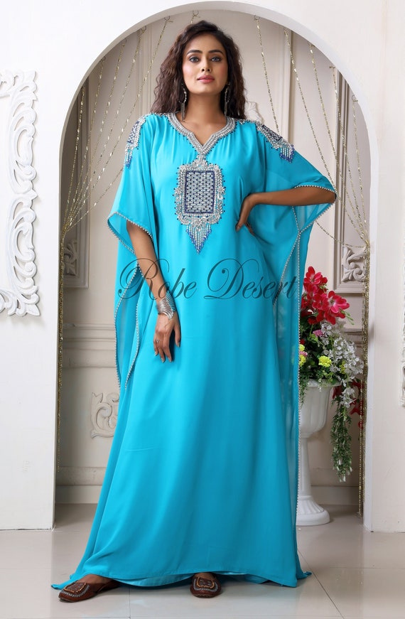 Aarika Girls Firozi-Beige Colour Embellished Net Gown (G-23088-FIROZI)