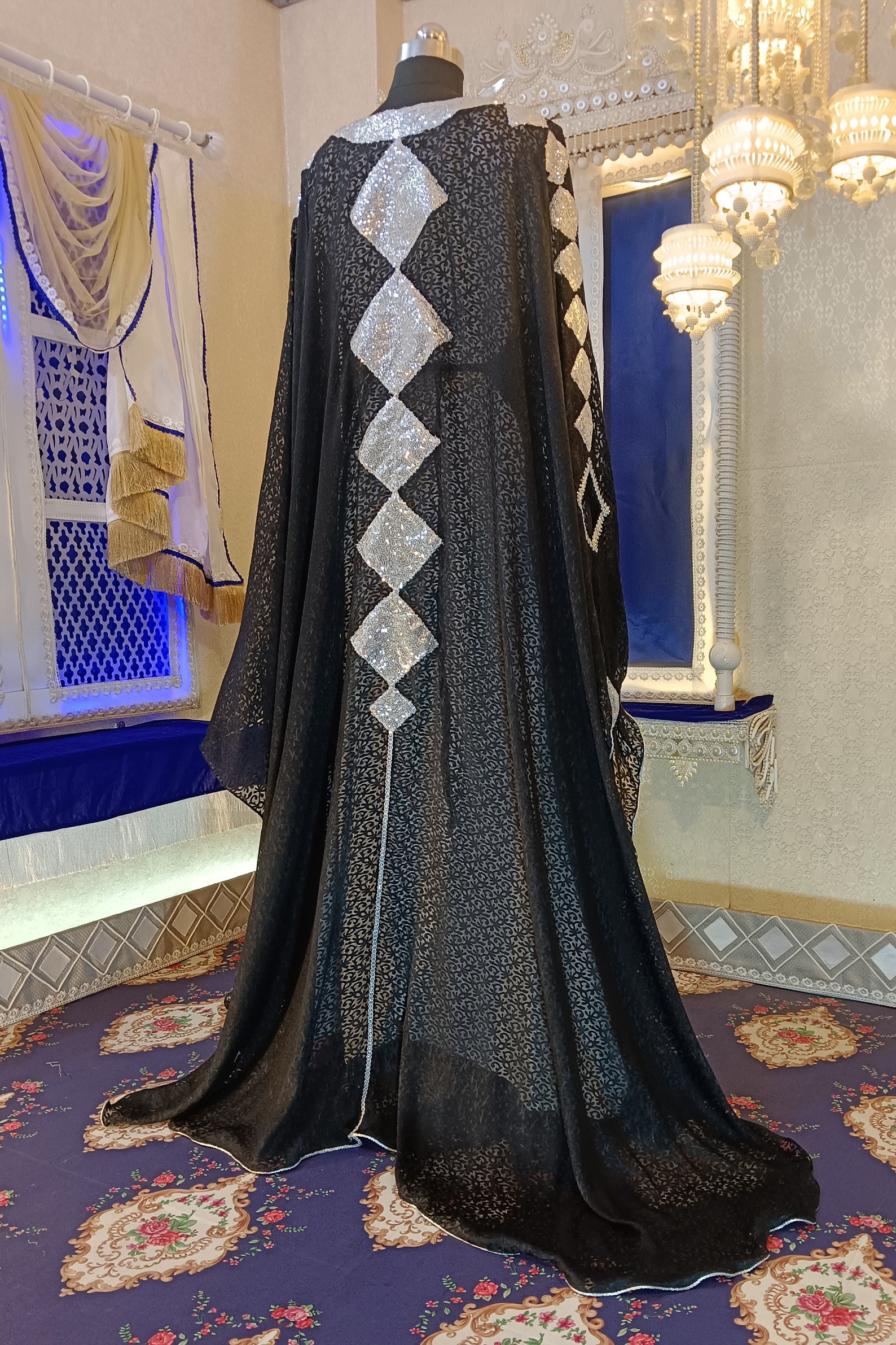 Black White Brasso Takchita Kaftan With Free Hijab Etsy black-white-brasso-takchita-kaftan-with-free-hijab-etsy