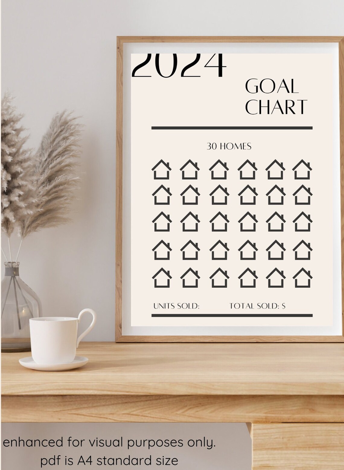 2024 Real Estate Goal Chart Realtor Goals Realtor Goal Board Real