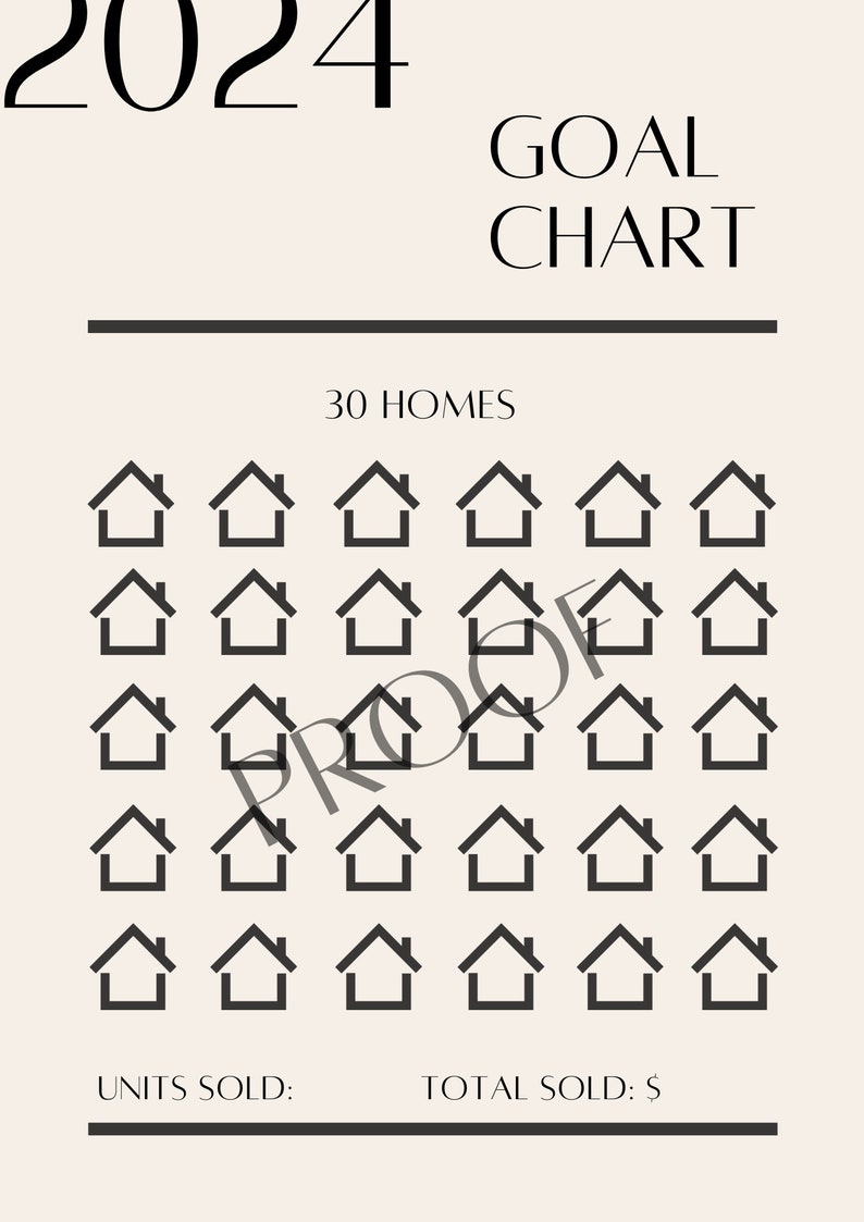 2024 Real Estate Goal Chart Realtor Goals Realtor Goal Board Real
