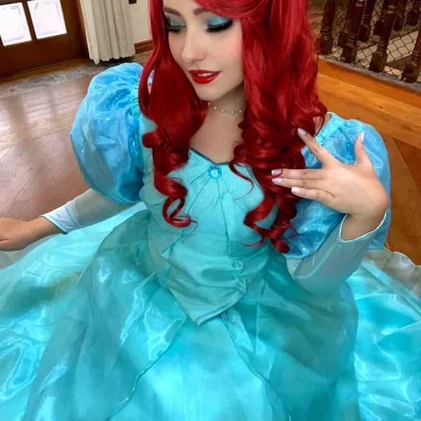 Ariel Sirenita, Deluxe, Vestido de Cosplay - Adultos - Disfraz de Princesa, Princesa Disney, Cosplay