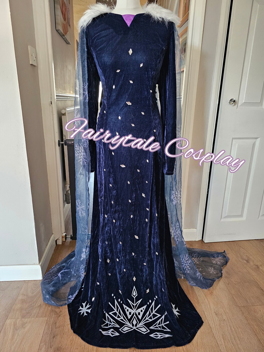 Elsa Blue Velvet Dress Adults Princess Costume, Ice Queen, Frozen Cosplay - Etsy