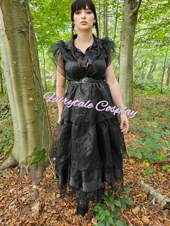 Mercredi Addams Famille Cosplay Costume Mercredi Impression Robe