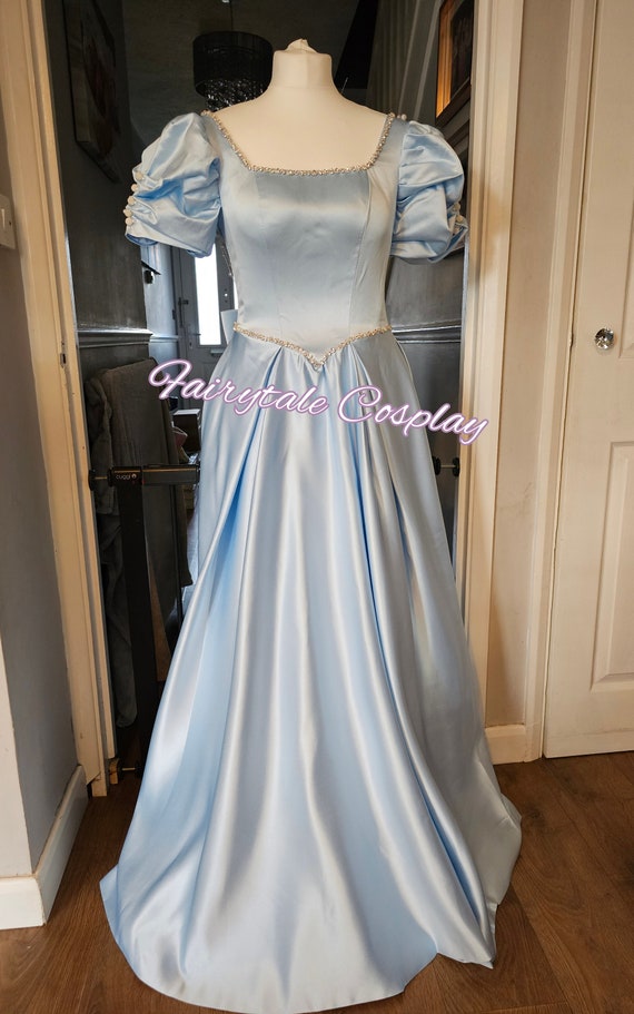 Light blue satin clearance gown