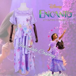 Encanto Princesse Dolores / mirabel / isabela Déguisement Cosplay Carnaval  Costume Enfants Fille Robe de fête