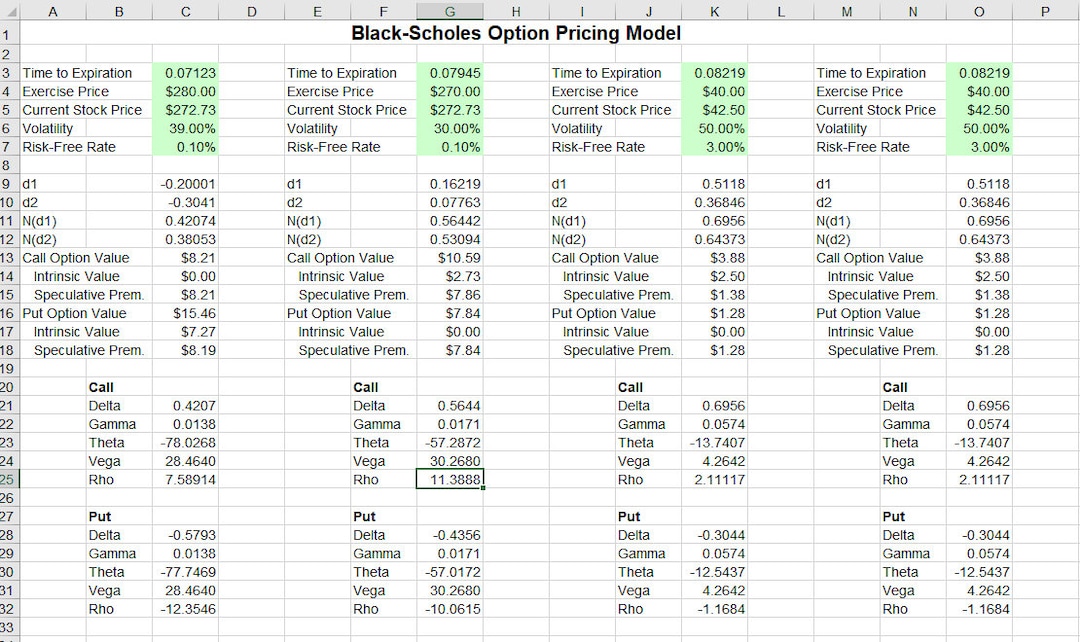 Black-scholes Options Pricing Spreadsheet - Etsy Australia