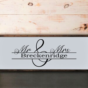 Mr. & Mrs., Personalized Surname Sign, Farmhouse Wall Décor, Surname Wall Décor