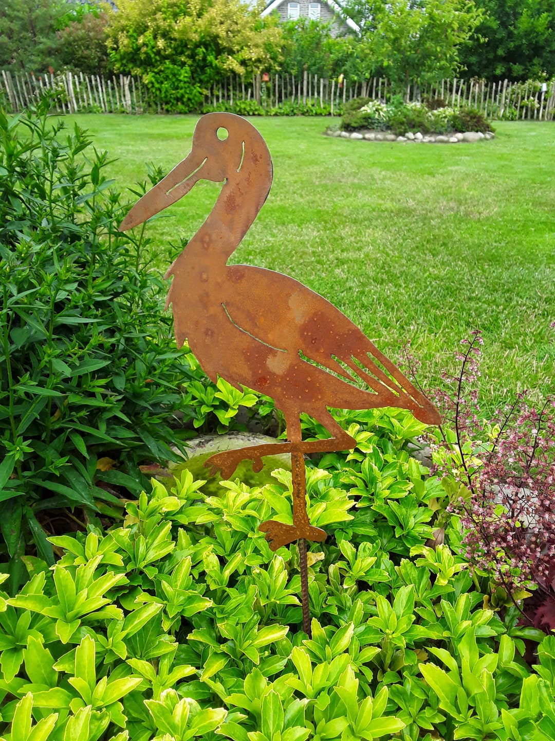 Storch Garten Deko Rost Etsy.de