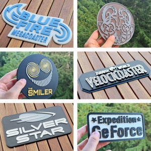 Several Rollercoaster 3D signs | Fridge magnet | Themepark Logos