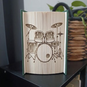 Drum Set Book Folding Pattern - Cut and Fold