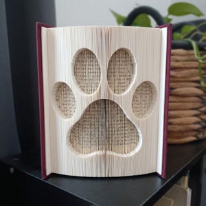Paw Print Book Folding Pattern - Easy Beginner Cut and Fold