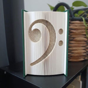 Bass Clef Book Folding Pattern - Cut and Fold