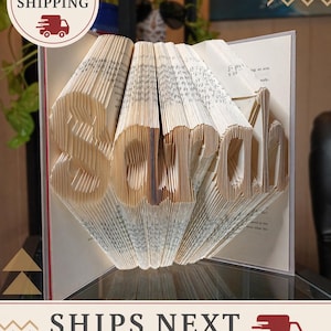 Personalized Folded Book Art, Gift for Book Lover
