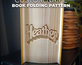 Modèle personnalisé de pliage de livre de noms pour un livre plié Modèle artistique pour découper et plier