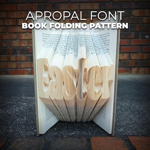 Apropal Font Book Folding Pattern, Alphabet, DIY Craft Project, Homemade Creation