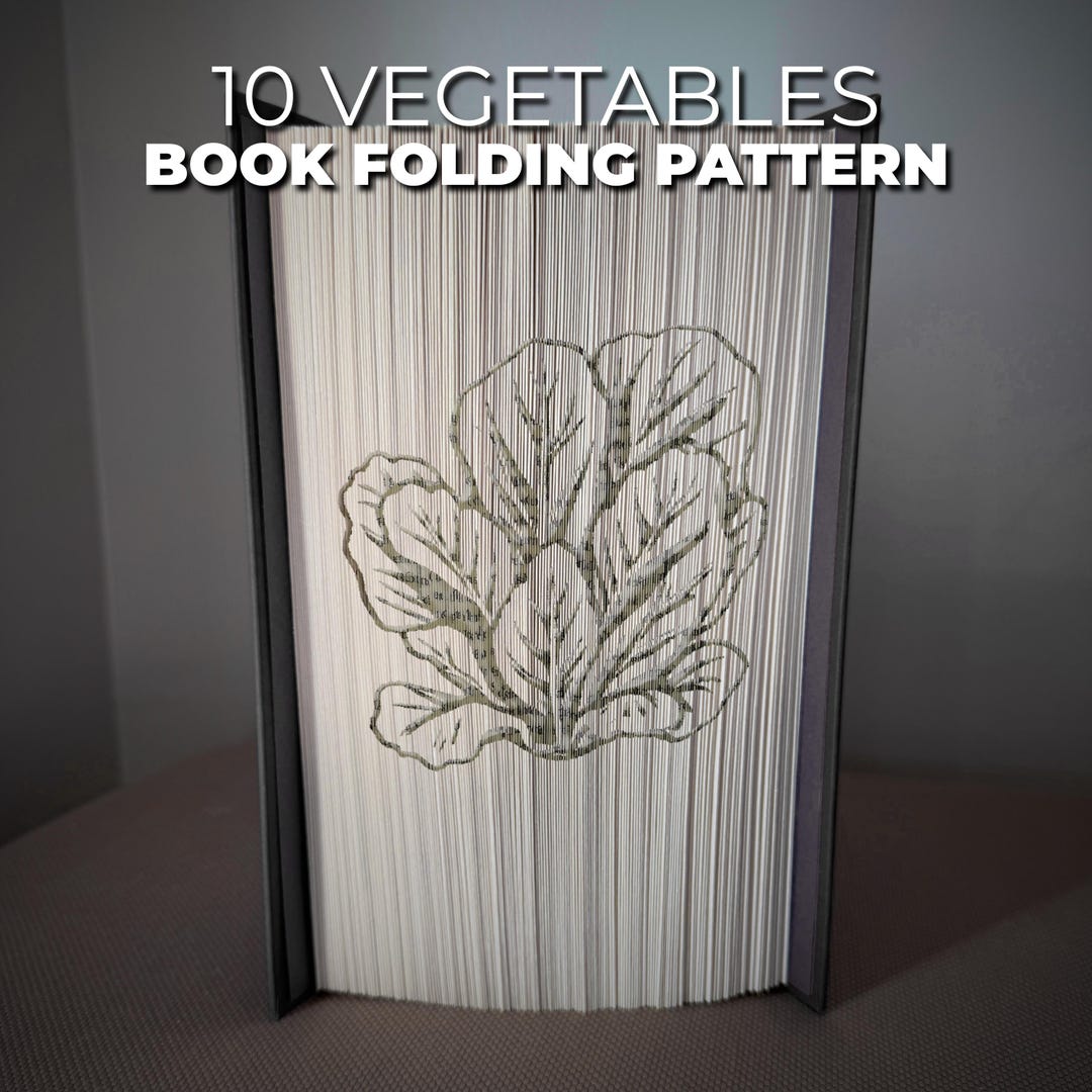 Cabbage Book Folding Pattern - Cut and Fold - 10 Vegetable Patterns - Etsy