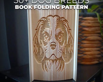 Modèle de pliage de livres de races de chiens - Couper et plier - Plus de 50 races de chiens