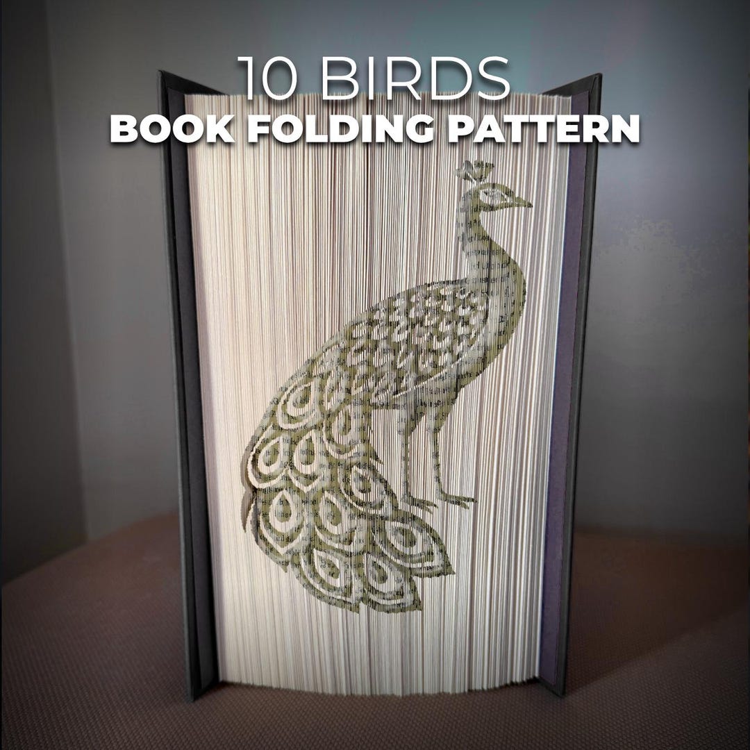 Peacock Book Folding Pattern - Cut and Fold - 10 Bird Patterns - Etsy