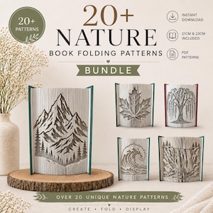 20+ Nature Bundle Book Folding Patterns - Cut and Fold