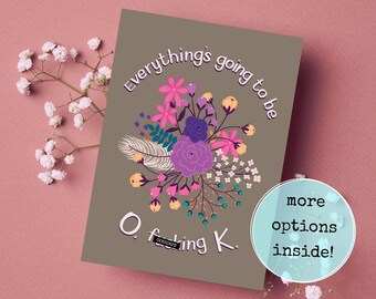Funny Adult Card Set of 10 | Choose Your Pack of Support and Encouragement Swear Word Cards | I Am Sorry AF | Everything's Going To Be Okay