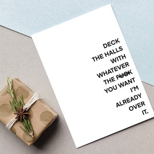 Choice of Set of 10 Funny Christmas Cards with Envelopes, Deck The Halls / Most Wonderful Time of the Year Happy Holidays X-Mas Card Pack