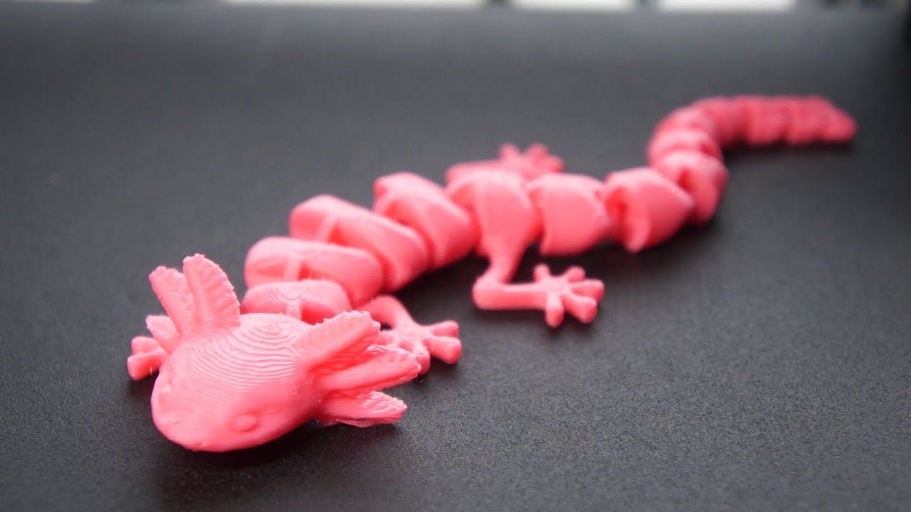 3D printed and self-painted axolotl mini figure - inspired by my