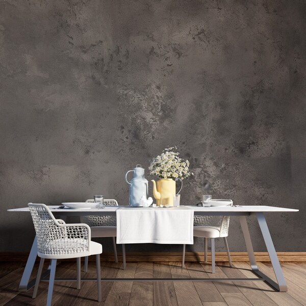 Dark Stone Texture Wallpaper, Peel and Stick and One Piece, Living Room and Bedroom Mural Decor, Metallic Wallpaper