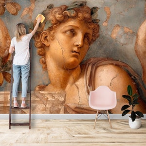 Carta da parati Eros della mitologia greca - Decorazione murale mitologica - Tessuto rimovibile e cancellabile, Mitologia romana, Sfondi moderni