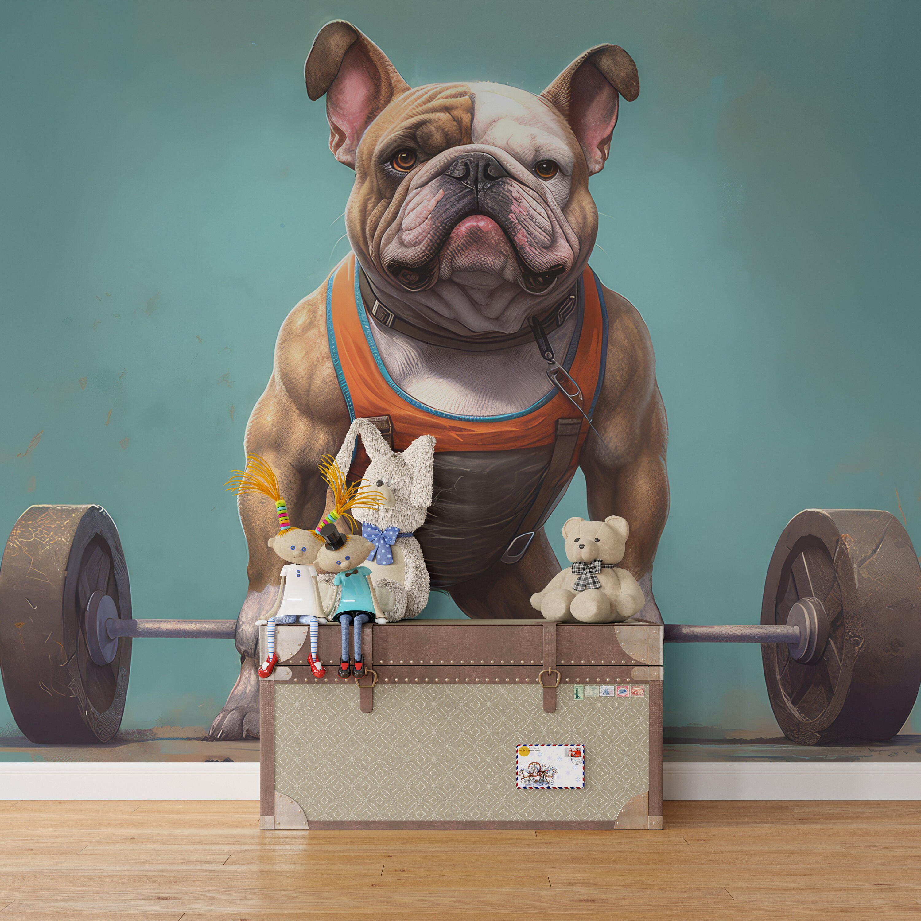 Dogs Wallpaper, Dog Wallpaper Mural, Body Builder Dog Wallpaper for