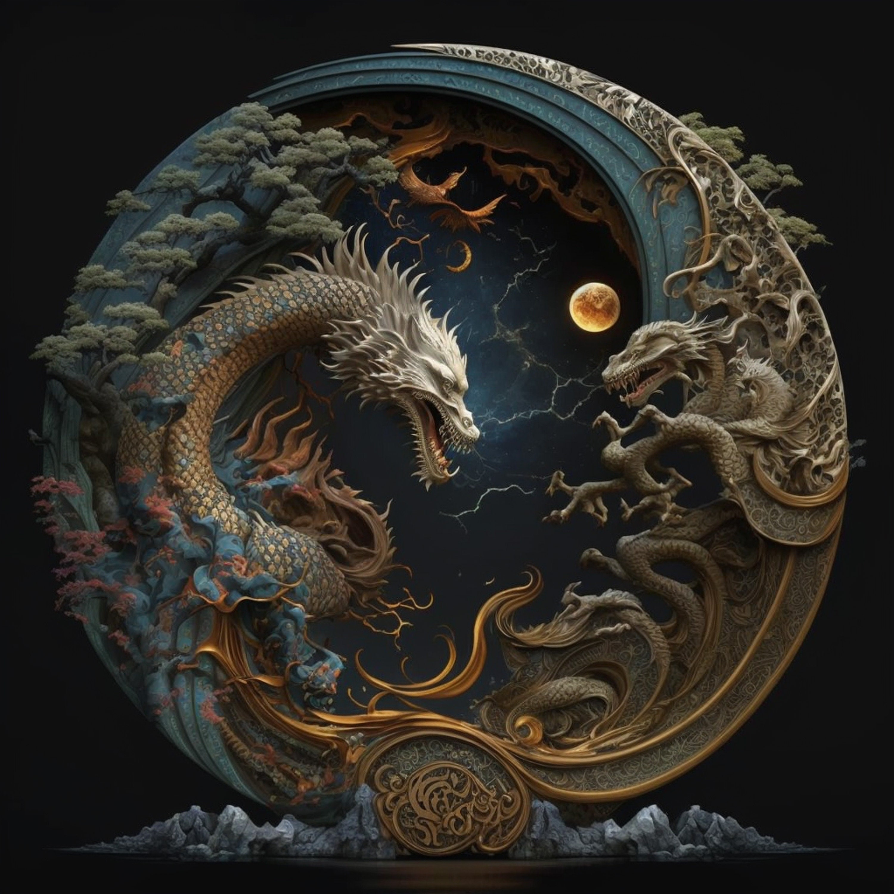 Wallpaper dragon 3d deals
