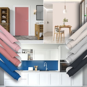 Pellicole adesive colorate / Adesivi per mobili / Pellicole per camera da letto e bagno / Carta da parati staccabile e adesiva / Forniture per impiallacciatura