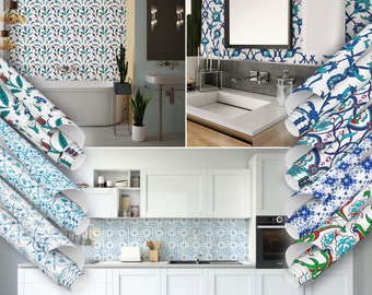 Self-Adhesive Paper | Mosaic Pattern Foils | Tulip Motifs| | Waterproof, Oilproof Kitchen & Furniture Stickers | Cozy Wall Decal