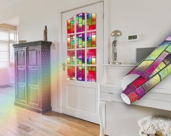 Holographische Sichtschutzfolie | Selbstklebendes Papier| Static Cling Sticker | Wasserdicht, hitzebeständig | Bad, Küche & Büro
