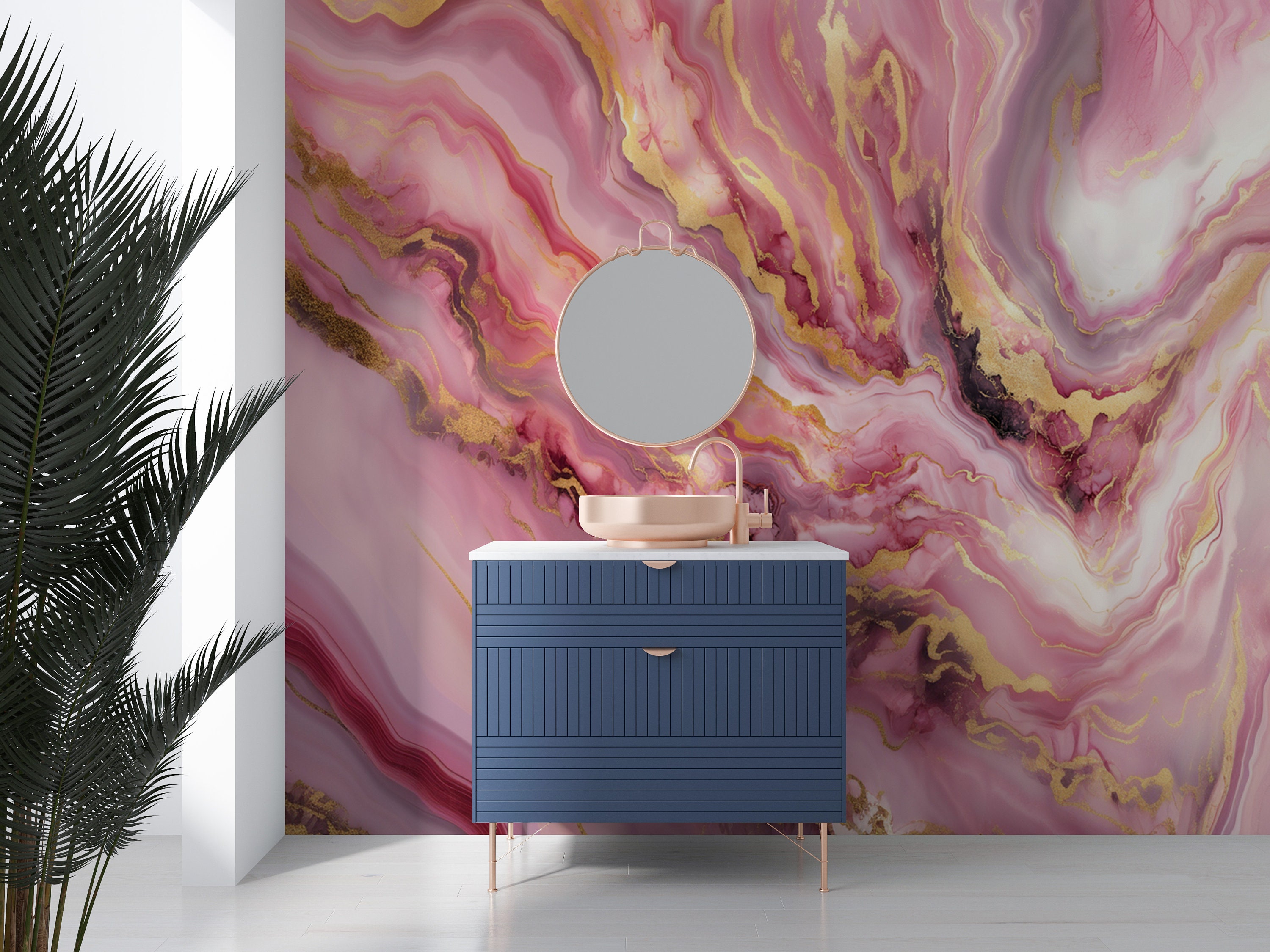 Pink Marble Wallpaper, Gold Acrylic Texture Wall Art, Abstract Gold ...
