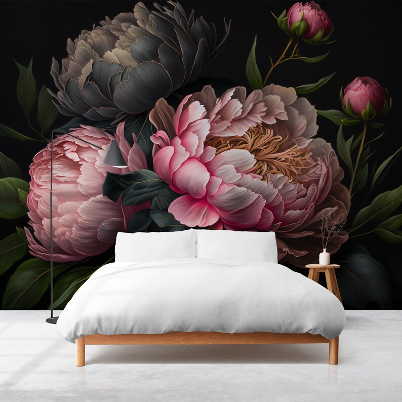 Peony Flower Wallpaper for Living Room and Bedroom, Natural and ...
