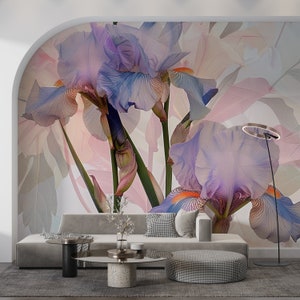 Soft Peony Wallpaper, Watercolor Floral Wall Mural, Living Room And Bedroom Wall Art, Peel and Stick, Removable Mural