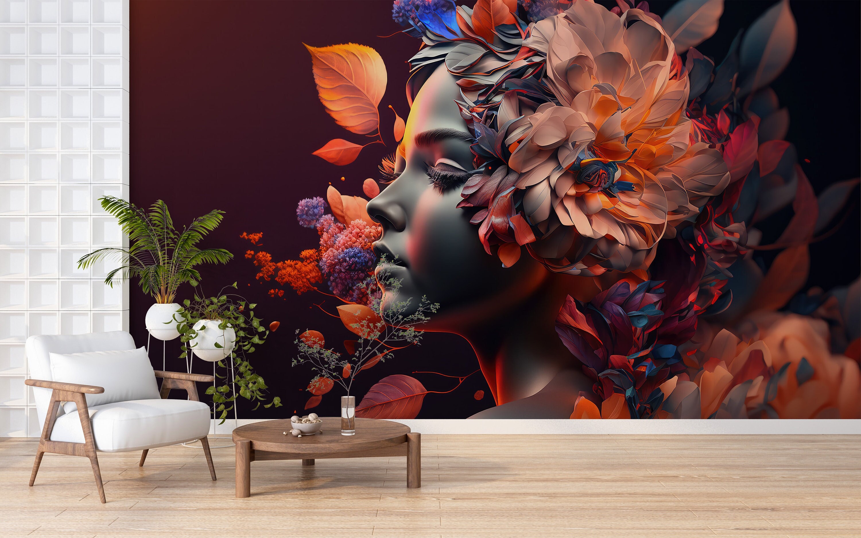 Woman Salon Wallpaper, Hairdresser and Beauty Salon Decor, Mural Decor ...