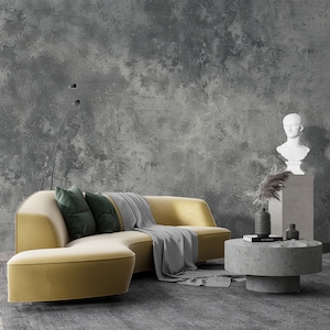 Grey Concrete Texture Wallpaper, Removable Mural Art, Modern Wall Art, Dark Grey Concrete Wall Mural