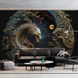 3D Dragon Wallpaper: Decorate with Magical Mythical Murals that Stick and Peel Off