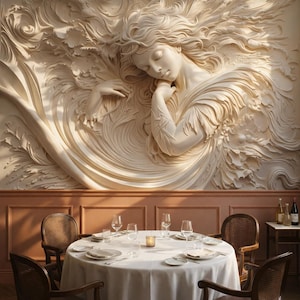 Goddess Venus Relief Wallpaper | Roman Mythology Mural Decor, Peel and Stick Nonwoven and Vinyl, Mythological Decor