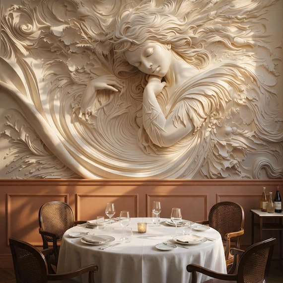 Goddess Venus Relief Wallpaper | Roman Mythology Mural Decor, Peel and Stick Nonwoven and Vinyl, Mythological Decor