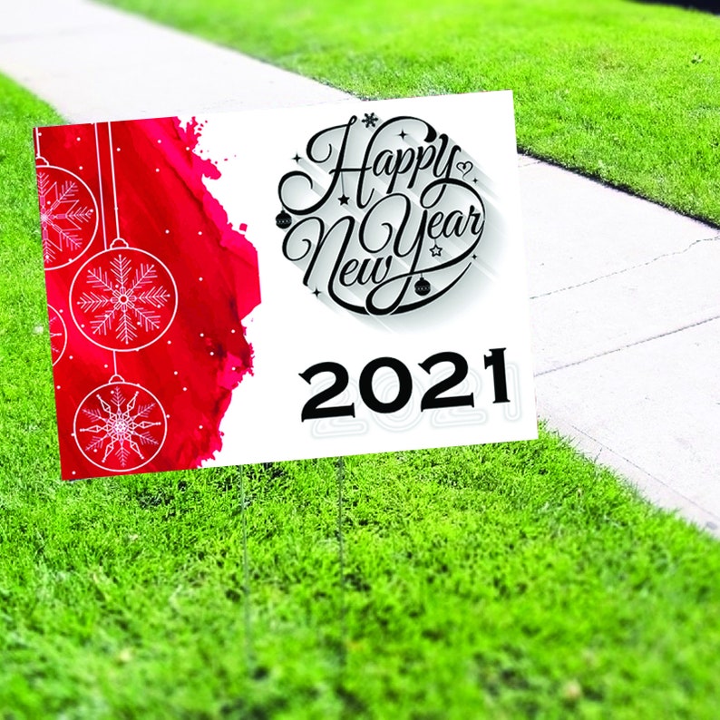 Custom Yard Sign Happy New Year 2023 Coroplast Yard Sign Etsy