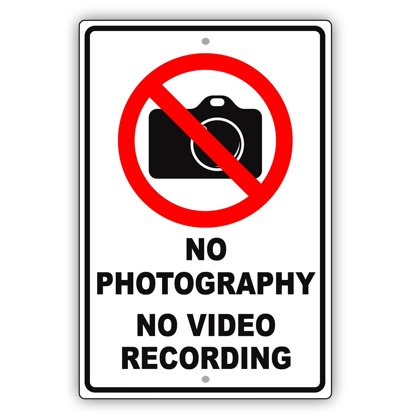 No Photography No Video Recording Aluminum Metal Sign Work | Etsy
