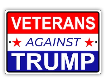 Veterans For Trump 2020 yard sign with stake 18"x24" 