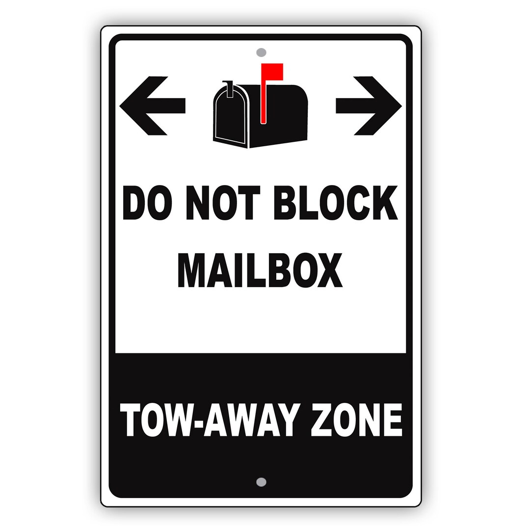Do Not Block Mailbox Aluminum Metal Sign Mailbox Instruction - Etsy