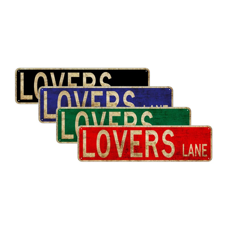 Lovers Lane Street Sign Retro Rustic Vintage for Man Cave Etsy