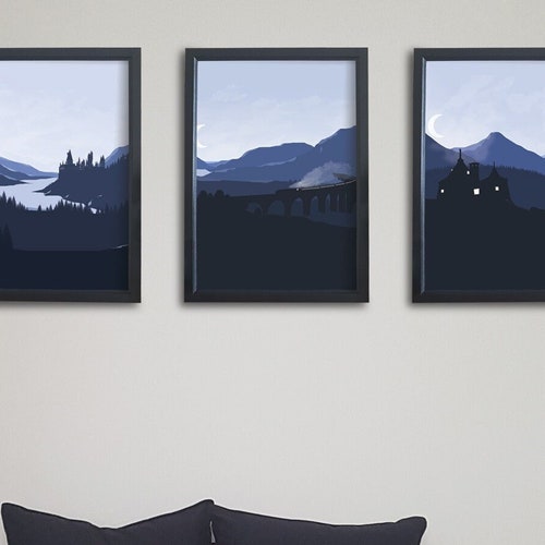 Wizarding School Trio Art Prints. / Wizard School / Witchcraft Etsy