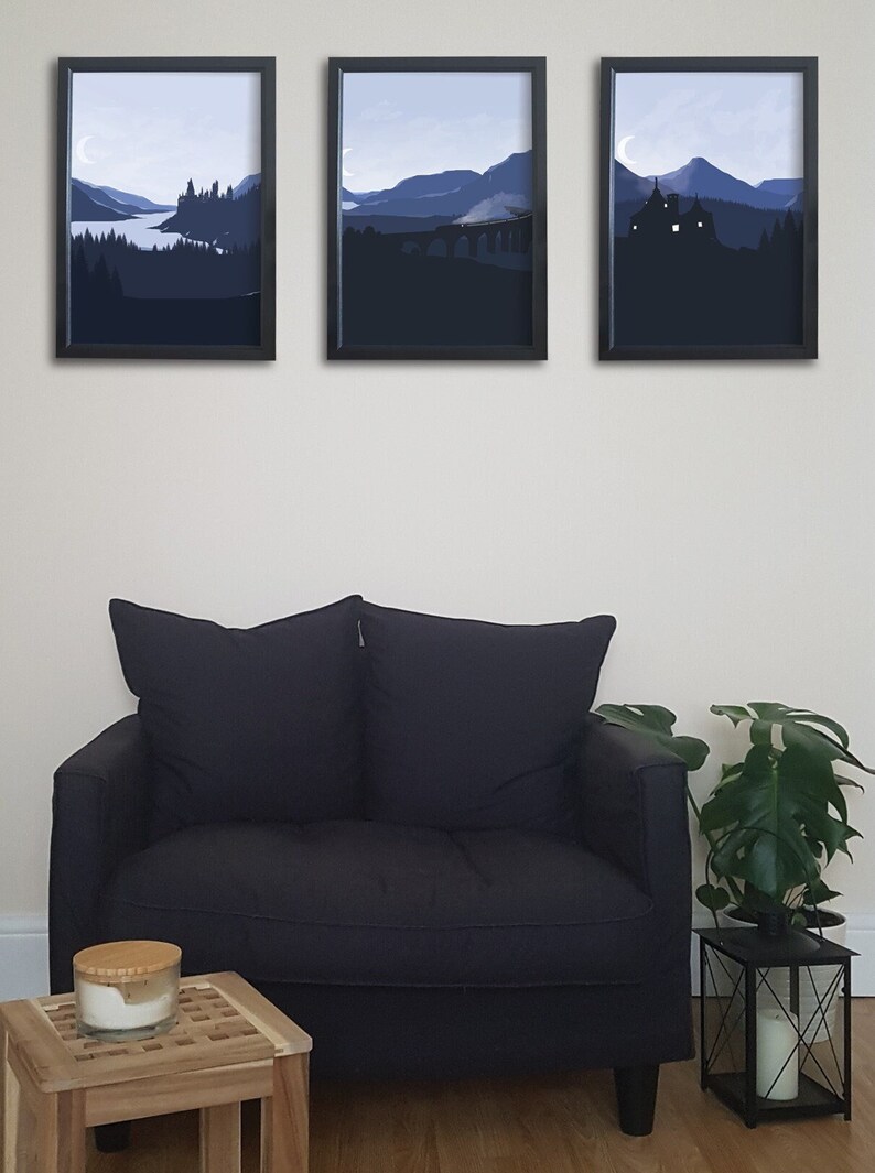 Wizarding School Trio Art Prints. / Wizard School / Witchcraft / Potter